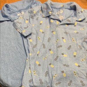 Jumping Beans Blue and pineapple print pair of polos